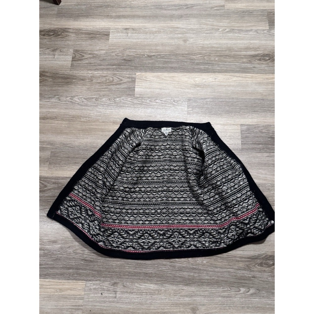 Vintage LL BEAN Nordic Patterned Wool Cardigan Sweater Sz‎ Large Metal Buttons - Picture 7 of 7
